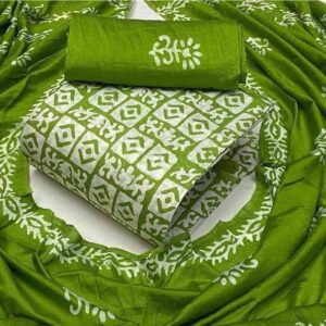 কটন জর্জেট থ্রি-পিস সেট